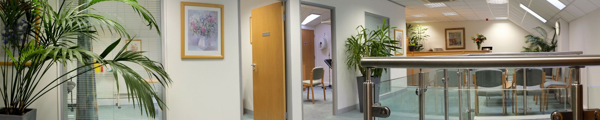 Reception area of Pulford Medical Centre in Chester