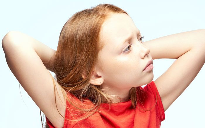 Young girl with hair loss